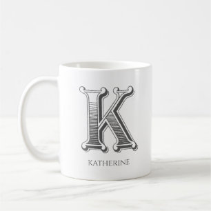 Lettre K Monogramme Nom moderne Café Mug
