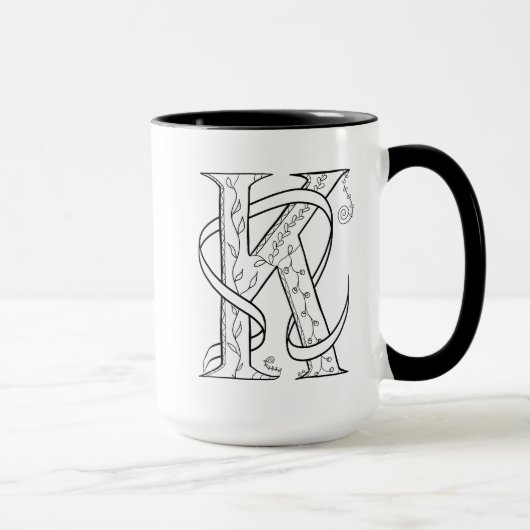 Lettre K Paraphe Mug (Droite)