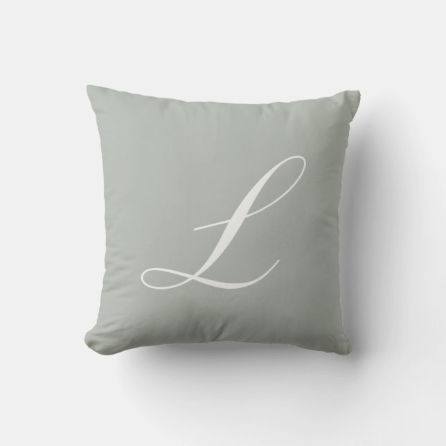 Lettre L Coussin de monogramme gris argenté (Recto)