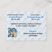 Lettre L des cartes d'information d'urgence pour e (Dos)