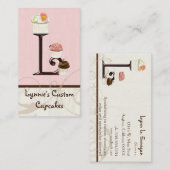 Lettre L Monogram Dessert Boulangerie Cartes de vi (Devant / Derrière)