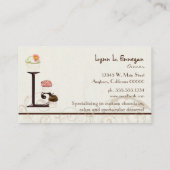 Lettre L Monogram Dessert Boulangerie Cartes de vi (Dos)