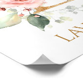 Lettre L Monogram rose rose rose pépinière Poster (Coin)