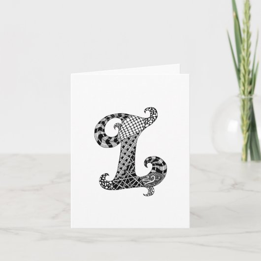 Lettre L Monogramme en noir et blanc (Devant)