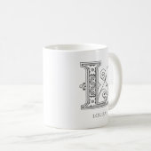 Lettre L Monogramme Nom moderne Café Mug (Devant droit)