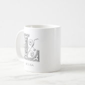 Lettre L Monogramme Nom moderne Café Mug (Devant gauche)