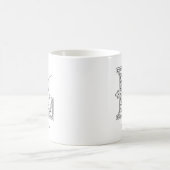Lettre L Monogramme Nom moderne Café Mug (Centre)