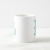 Lettre L Monogramme Turquoise Nom moderne Café Mug (Centre)