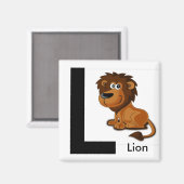 "Lettre L" pour Lion Children's Magnet (Recto/Verso)