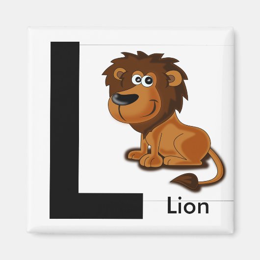 "Lettre L" pour Lion Children's Magnet (Devant)