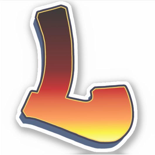 Lettre L - Sticker aux flammes (Devant)