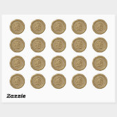 *~* Lettre L Stickers Cercle Diamond cire d'or (Feuille)