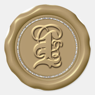 *~* Lettre L Stickers Cercle Diamond cire d'or