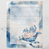 LETTRE LIGNE Bleue À BROUILLE Papier Écriture (Devant)