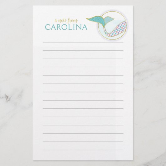 Lettre lin Sirène Écriture Papier Papier Papier Pa (Devant)