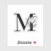 Lettre M - Autocollant Rose (Feuille)