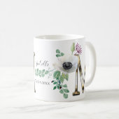 Lettre M aux fleurs élégantes Café Mug (Devant droit)