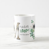 Lettre M aux fleurs élégantes Café Mug (Centre)