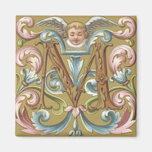 Lettre M avec ange - Magnet