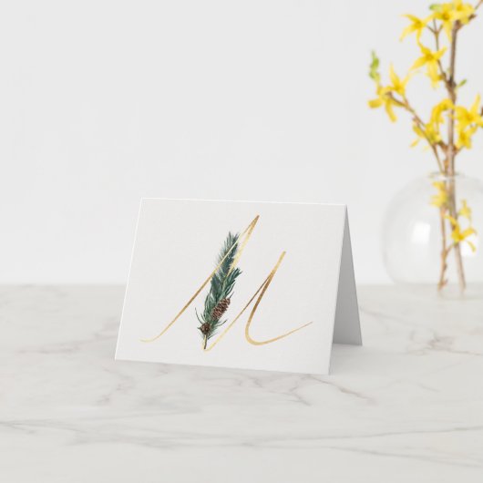 Lettre M Carte pour notes de monogramme décoratif (Fleur jaune)