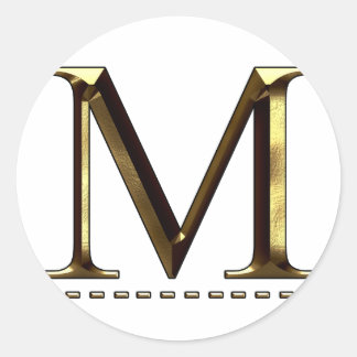 Lettre M dorée en monogramme Votre Autocollant