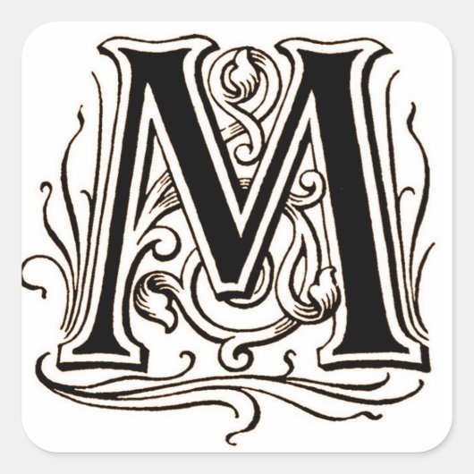 Lettre "M" en Brown - Sticker (Devant)