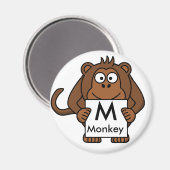 Lettre M est pour le singe Aimant pour les enfants (Recto/Verso)