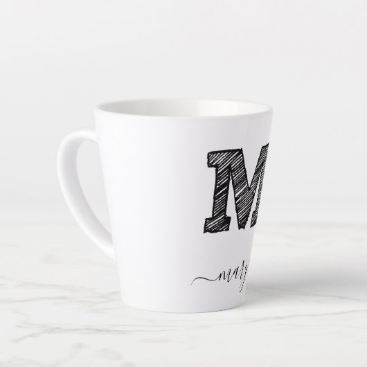 Lettre M, Latte Mug (Angle gauche)