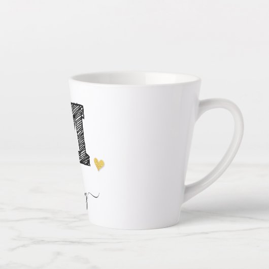 Lettre M, Latte Mug (Droite)