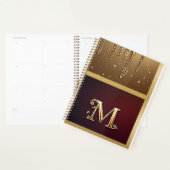 Lettre M Monogramme Pailleté Avec Liquide Qui Gout (Devant avec enveloppe)