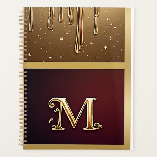 Lettre M Monogramme Pailleté Avec Liquide Qui Gout (Devant)