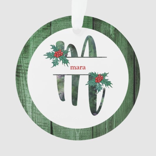 *~* Lettre M Rustic Christmas PHOTO Wood AP44 (devant)