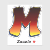 Lettre M - Sticker pour les flammes (Feuille)