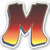 Lettre M - Sticker pour les flammes (Devant)