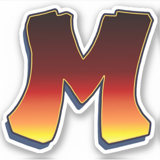 Lettre M - Sticker pour les flammes (Devant)
