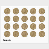 *~* Lettre M Stickers Cercle Diamant cire d'or (Feuille)