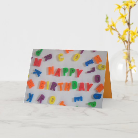 Lettre Magnet carte d'anniversaire (Fleur jaune)