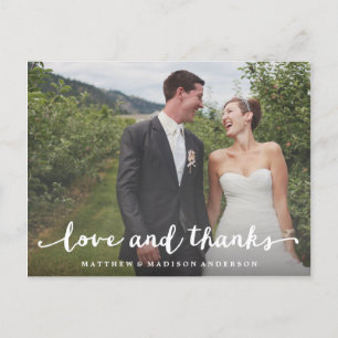 Lettre main Carte postale mariage Merci