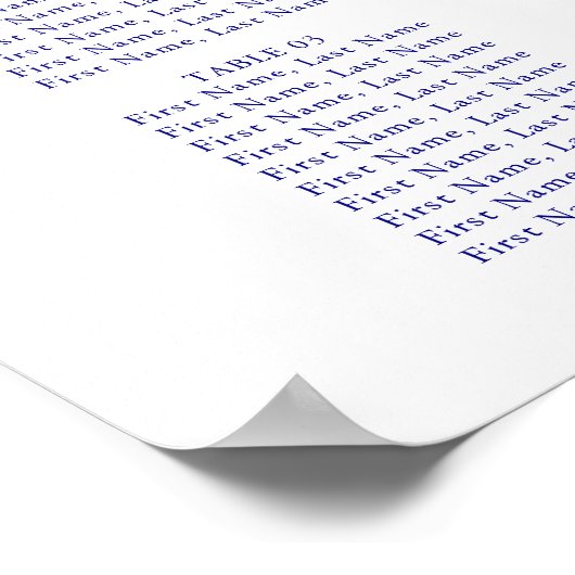 Lettre main Chic Mariage Tableau de siège (Coin)