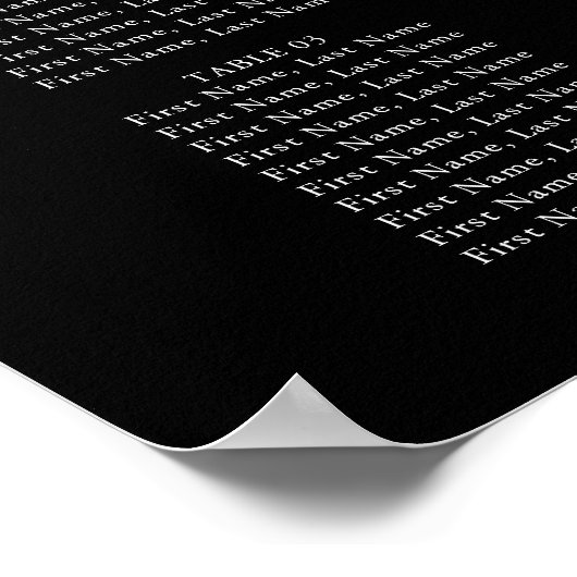 Lettre main Chic Mariage Tableau de siège (Coin)