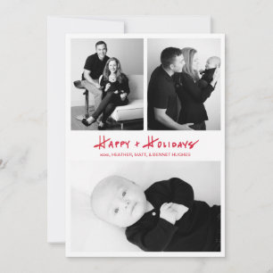 Lettre main Happy + Vacances Multi Carte photo