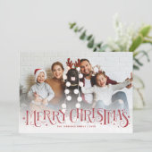 Lettre main Joyeux Noël Rouge Carte de vacances (Debout devant)