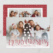 Lettre main Joyeux Noël Rouge Carte de vacances (Devant / Derrière)