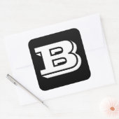 LETTRE MAJUSCULE B Stickers Carrés noirs par Janz (Enveloppe)