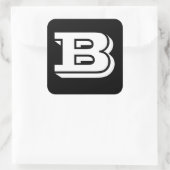 LETTRE MAJUSCULE B Stickers Carrés noirs par Janz (Sac)