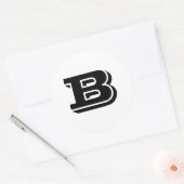 Lettre majuscule B Stickers ronds blancs par Janz (Enveloppe)