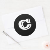 LETTRE MAJUSCULE C GRANDS Stickers Ronds par Janz (Enveloppe)