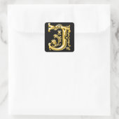 LETTRE MAJUSCULE J INITIALE Sticker en or (Sac)
