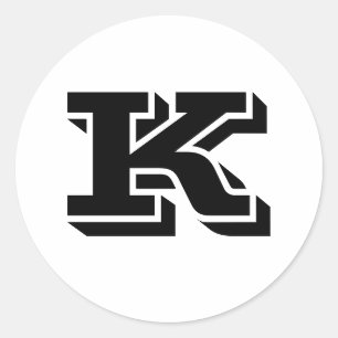 LETTRE MAJUSCULE K PETITS Stickers Ronds par Janz