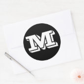 LETTRE MAJUSCULE M GRANDS Stickers Ronds par Janz (Enveloppe)